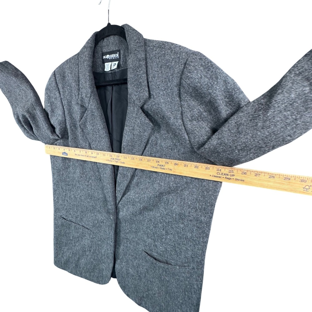 VTG Sag Harbor Womens Gray Wool Blend Tweed Blazer 18W Preppy Tradcore Old Money - Picture 6 of 10